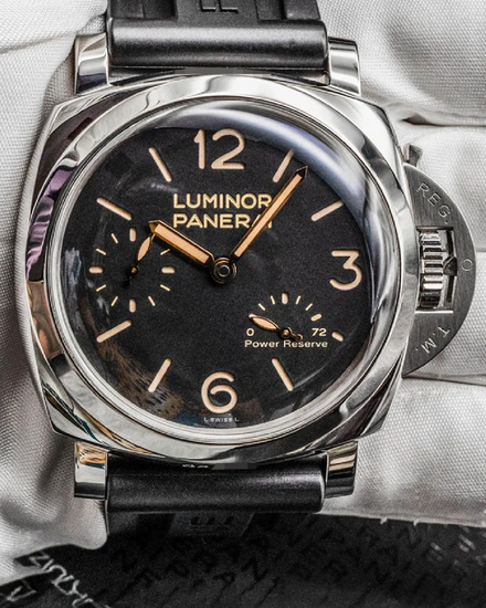 2017 Panerai Luminor 1950 3 Days 47MM Black Dial Rubber Strap (PAM00423)