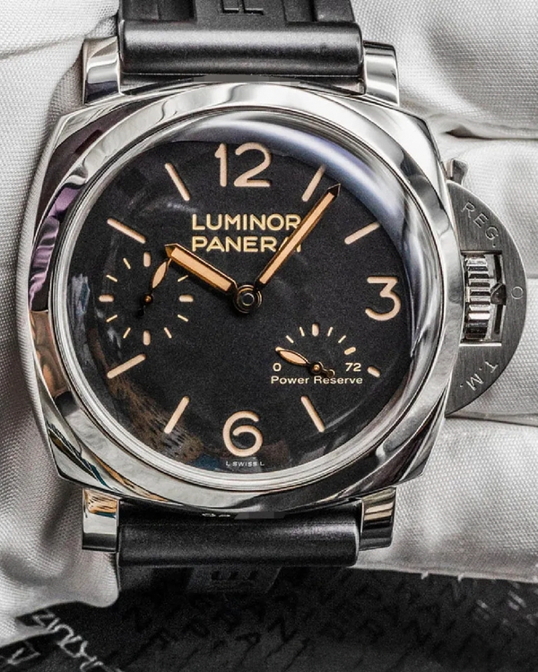 2017 Panerai Luminor 1950 3 Days 47MM Black Dial Rubber Strap (PAM00423)
