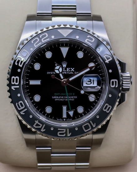 2026 Rolex GMT-Master II "Bruce Wayne" 40MM Black Dial Oyster Bracelet (126710GRNR)