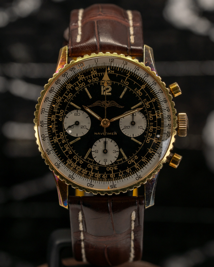 No Reserve - 1967 Breitling Navitimer 41MM Black Dial Leather Strap (806)