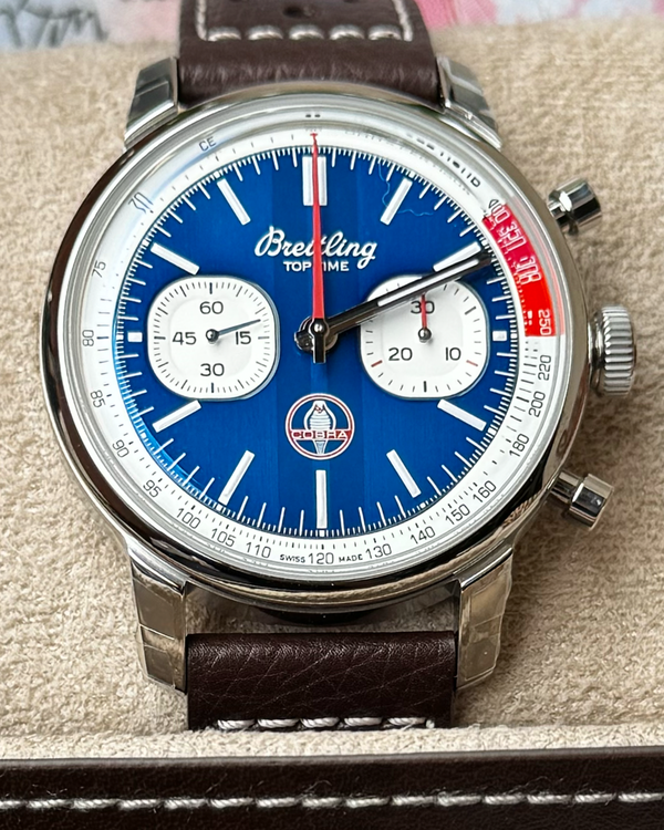 2026 Breitling Top Time B01 "Shelby Cobra" 41MM Blue Dial Leather Strap (AB0176)