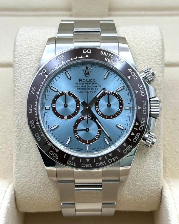 2024 Rolex Cosmograph Daytona 40MM Ice Blue Dial Platinum Oyster Bracelet (126506)