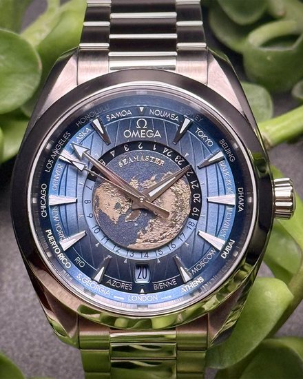 2024 Omega Seamaster Aqua Terra 150M Worldtimer "Summer Blue" 43MM Blue Dial Steel Bracelet (220.10.43.22.03.002)