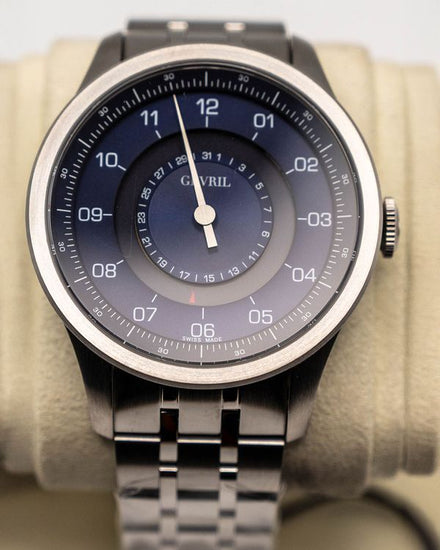 No Reserve - Gevril Jones Street Single Hand L.E. 45MM Blue Dial Steel Bracelet (2102)