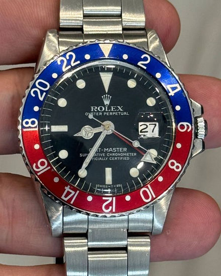 1970 Rolex GMT-Master "Pepsi" 40MM Black Dial Oyster Bracelet (1675)