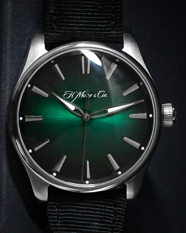 H. Moser & Cie. Pioneer Centre Seconds 42.8MM Green Dial Textile Strap (3200-1202)