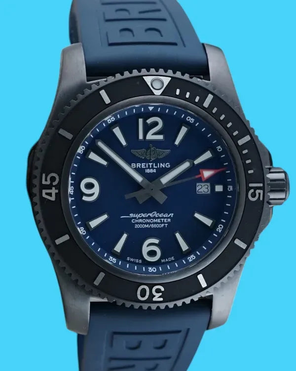 2025 Breitling Superocean 46MM Blue Dial Rubber Strap (M17368)