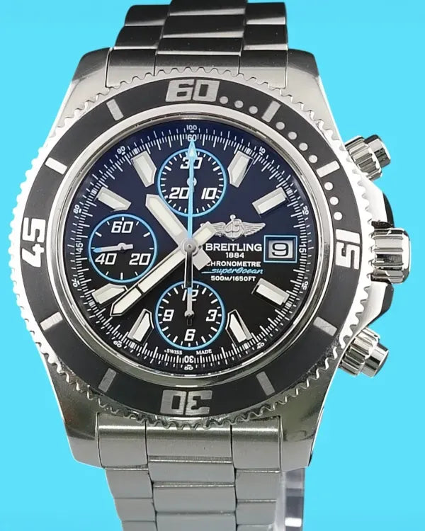Breitling Superocean Chronograph II 44MM Black Dial Steel Bracelet (A13341)