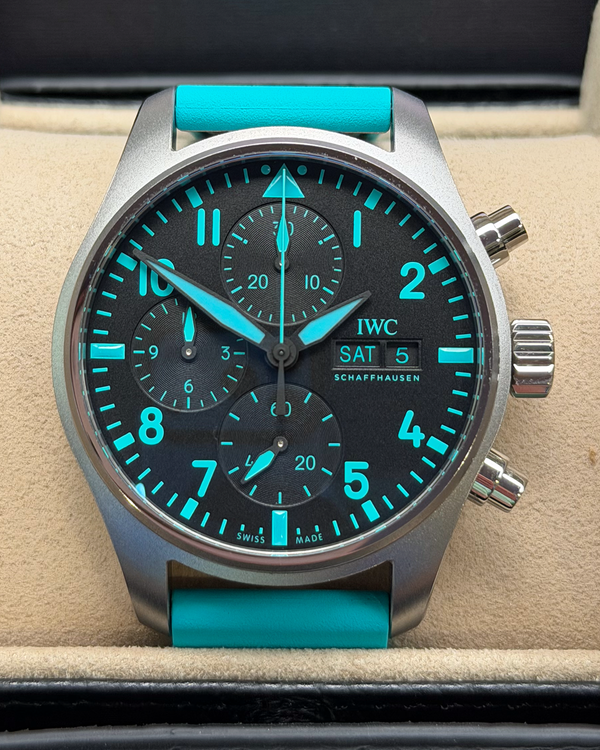 No Reserve - 2026 IWC Schaffhausen Pilot Chronograph "Mercedes AMG Petronas F1" 41MM Black Dial Leather Strap (IW388108)