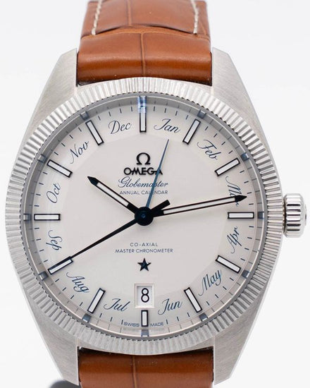 Omega Constellation Globemaster Annual Calendar 41MM Silver Dial Leather Strap (130.33.41.22.02.001)