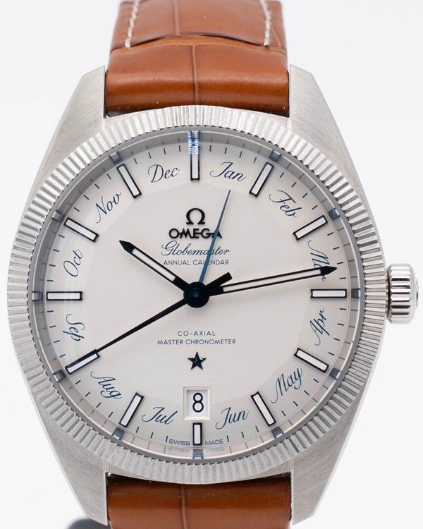 Omega Constellation Globemaster Annual Calendar 41MM Silver Dial Leather Strap (130.33.41.22.02.001)