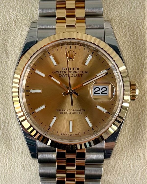 2022 Rolex Datejust 36MM Champagne Dial Two-Tone Jubilee Bracelet (126233)