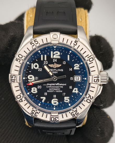 Breitling Superocean 42MM Black Dial Rubber Strap (A17360)