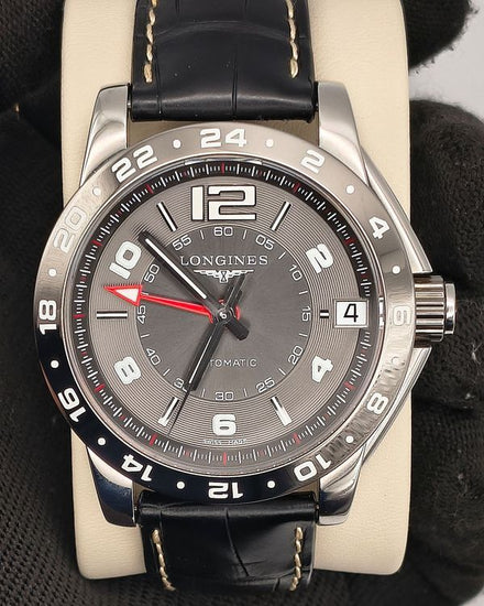 Longines Admiral 42MM Grey Dial Leather Strap (L3.669.4.06.2)