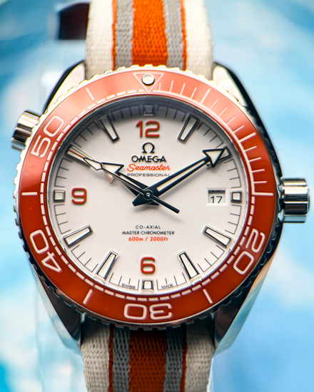 2019 Omega Seamaster Planet Ocean 600M 43.5MM White Dial Textile Strap (215.32.44.21.04.001)