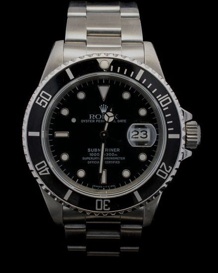 1990 Rolex Submariner Date 40MM Black Dial Oyster Bracelet (16610)