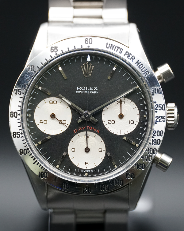Rare 1967 Rolex Cosmograph Daytona "Cherry Logo" 37MM Black Dial Oyster Bracelet (6239)