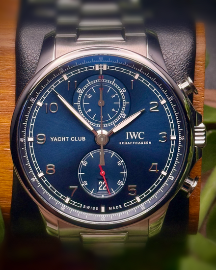 2021 IWC Schaffhausen Portugieser Yacht Club Chronograph 44.6MM Blue Dial Steel Bracelet (IW390701)