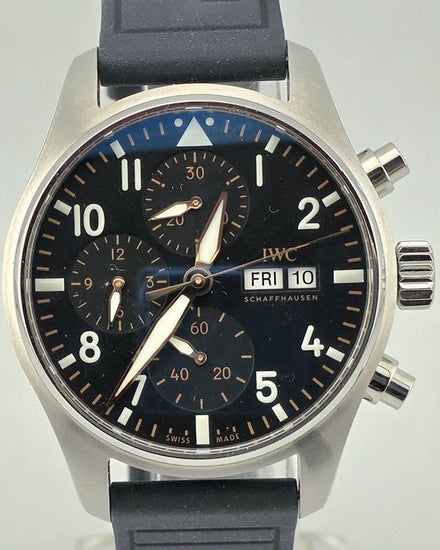 2026 IWC Schaffhausen Pilot Chronograph "APXGP" 41MM Black Dial Rubber Strap (IW388116)