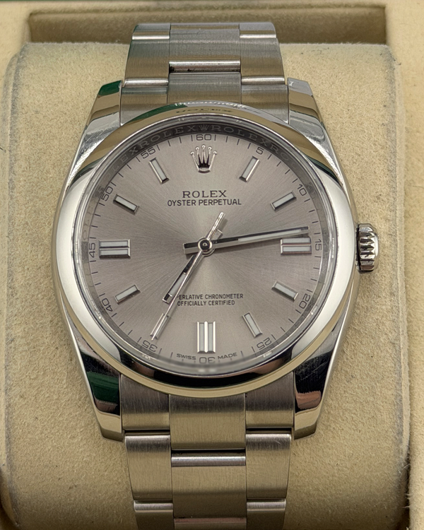 2018 Rolex Oyster Perpetual 36MM Silver Dial Oyster Bracelet (116000)