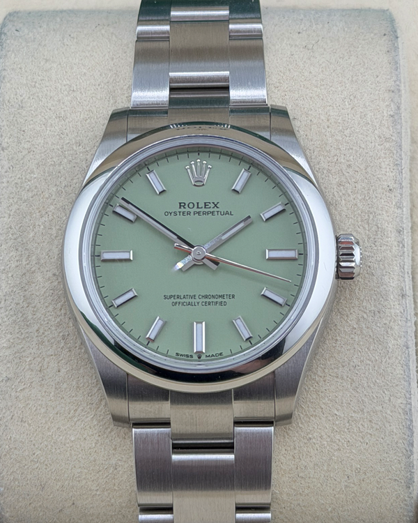 2025 Rolex Oyster Perpetual 31MM Pistachio Dial Oyster Bracelet (277200)