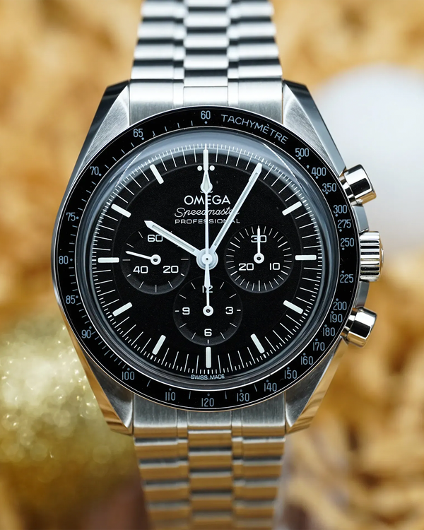 No Reserve - 2024 Omega Speedmaster Professional Moonwatch 42MM Black Dial Steel Bracelet (310.30.42.50.01.001)