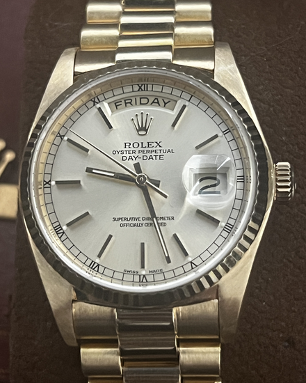 1980 Rolex Day-Date 36MM Champagne Dial Yellow Gold President Bracelet (18038)