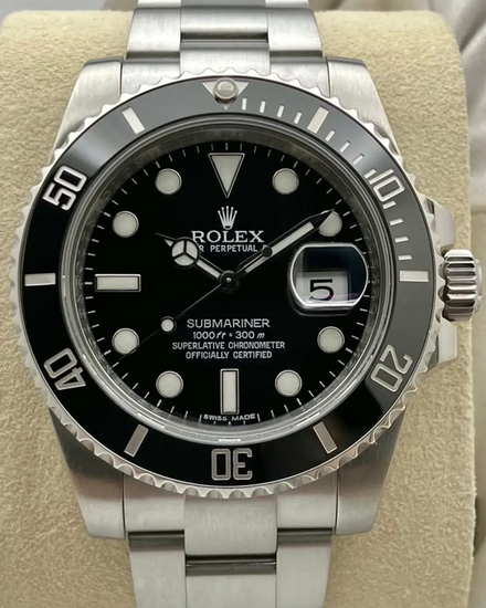 No Reserve - 2014 Rolex Submariner Date 40MM Black Dial Oyster Bracelet (116610LN)