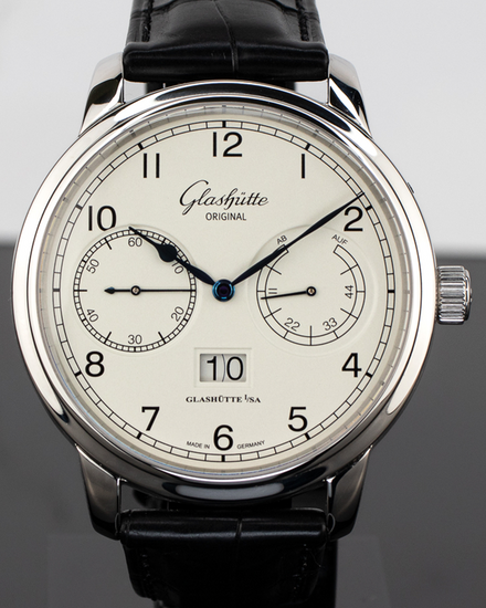 2022 Glashütte Original Senator Panorama Observer 44MM White Dial Leather Strap (100-14-05-02-05)