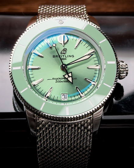 No Reserve - 2025 Breitling Superocean Heritage 36MM Green Dial Steel Bracelet (A10390)