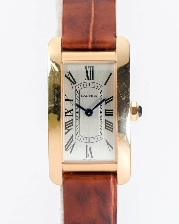 2025 Cartier Tank Américaine 19.4MM Quartz Silver Dial Leather Strap (WGTA0133)