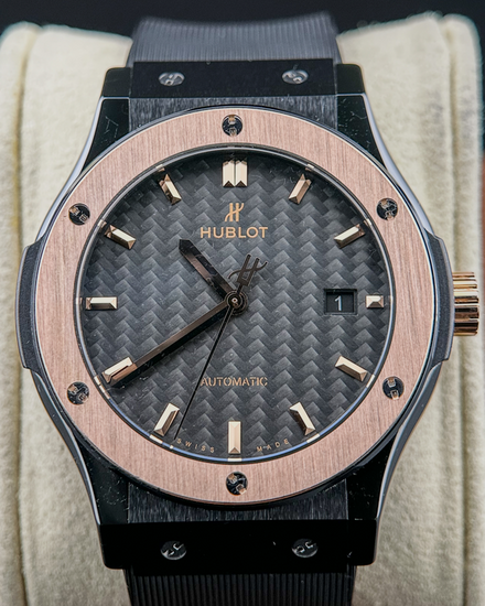 No Reserve - 2017 Hublot Classic Fusion 42MM Black Dial Rubber Strap (542.CO.1781.RX)