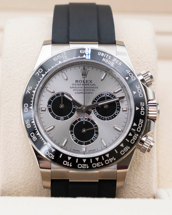 2024 Rolex Cosmograph Daytona 40MM Silver Dial Rubber Strap (126519LN)