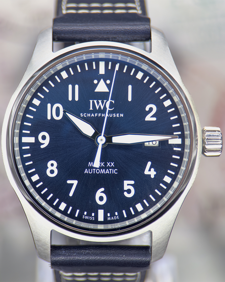 2026 IWC Schaffhausen Pilot Mark XX 40MM Blue Dial Leather Strap (IW328203)