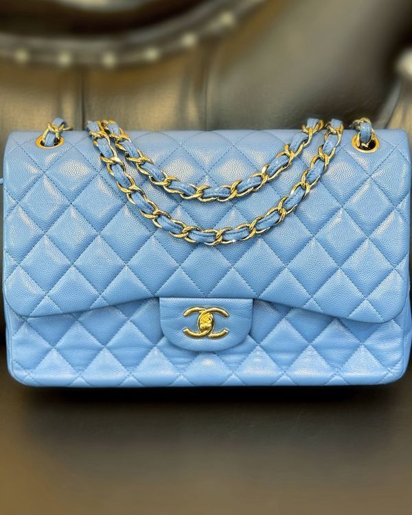 Chanel Accessories 21P 8 x 12IN Leather Steel Hardware Steel/Leather Strap (21P)