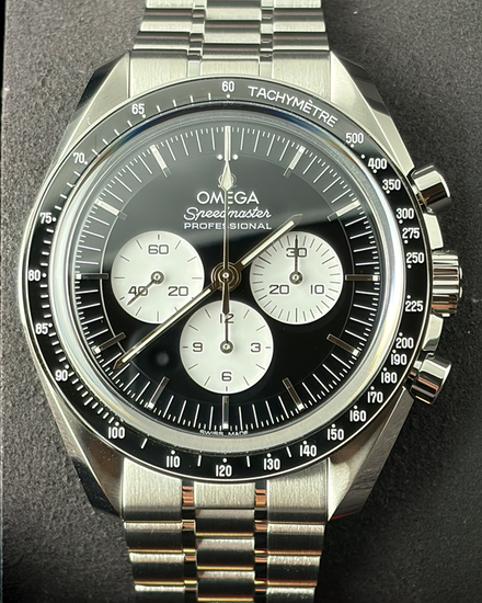2026 Omega Speedmaster Professional Moonwatch 42MM Black “Reverse Panda” Dial Steel Bracelet (310.30.42.50.01.004)
