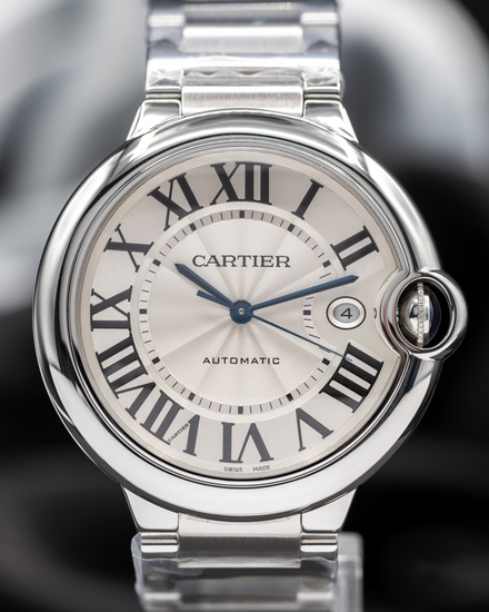 No Reserve - Cartier Ballon Bleu 42MM Silver Dial Steel Bracelet (3765)