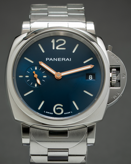 No Reserve - 2022 Panerai Luminor Due 38MM Blue Dial Steel Bracelet (PAM01123)