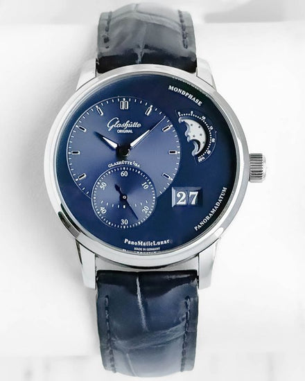 2020 Glashütte Original PanoMaticLunar 40MM Blue Dial Leather Strap (1-90-02-46-32-35)