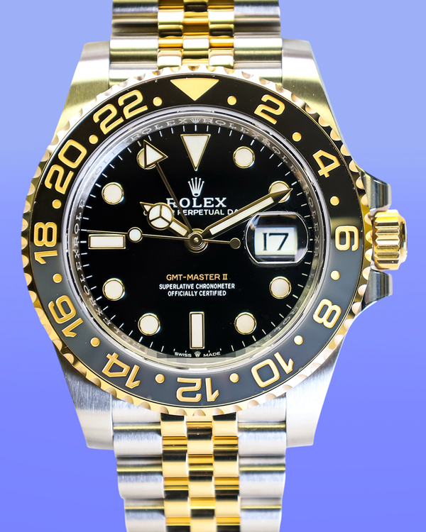2026 Rolex GMT-Master II "Bumblebee" 40MM Black Dial Two-Tone Jubilee Bracelet (126713GRNR)