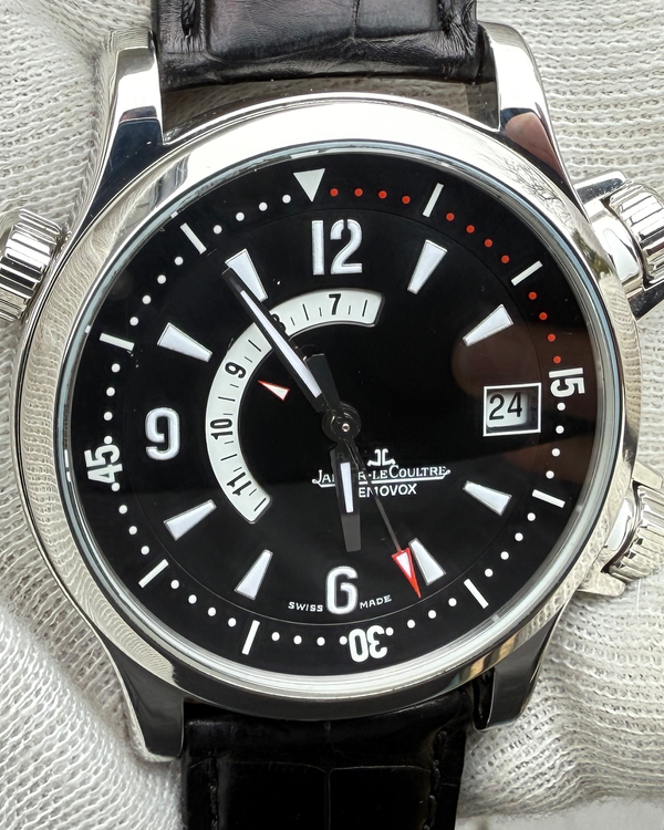 Jaeger-LeCoultre Master Compressor Memovox Alarm 41.5MM Black Dial Leather Strap (146.8.97/1)