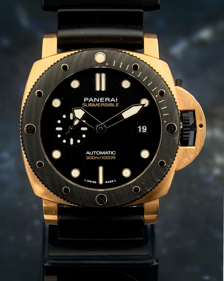 2024 Panerai Submersible 44MM Black Dial Rubber Strap (PAM01070)