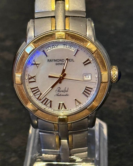 2024 Raymond Weil Parsifal 39MM Mother of Pearl Dial Two-Tone Bracelet (2965-SG5-00658)