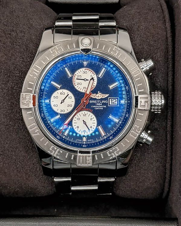 2014 Breitling Super Avenger II 48MM Blue Dial Steel Bracelet  (A1337111/C871)