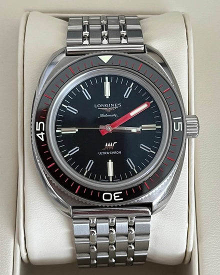 2022 Longines Heritage Ultra-Chron Diver 43MM Black Dial Steel Bracelet (L2.836.4.52.9)