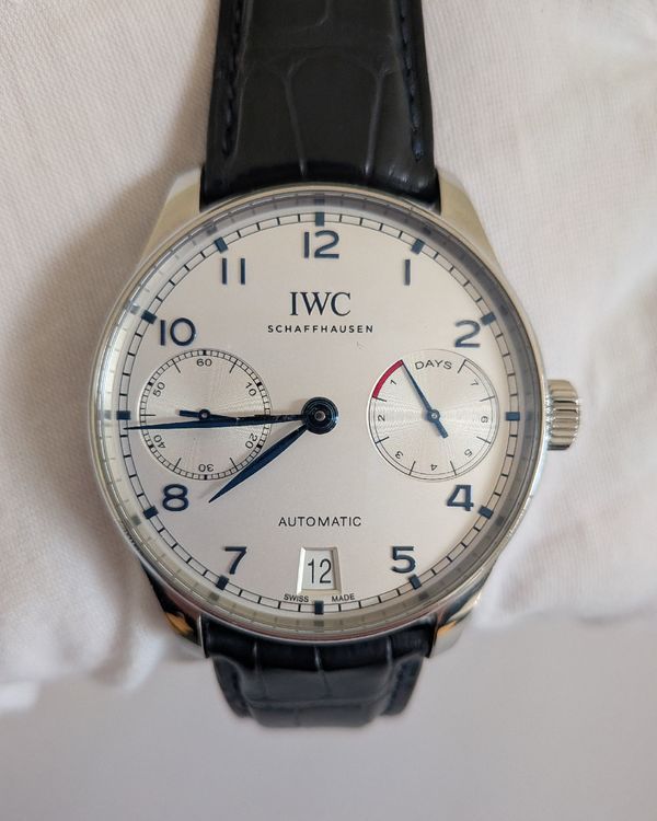 2021 IWC Schaffhausen Portugieser 42MM Silver Dial Leather Strap (IW500705)