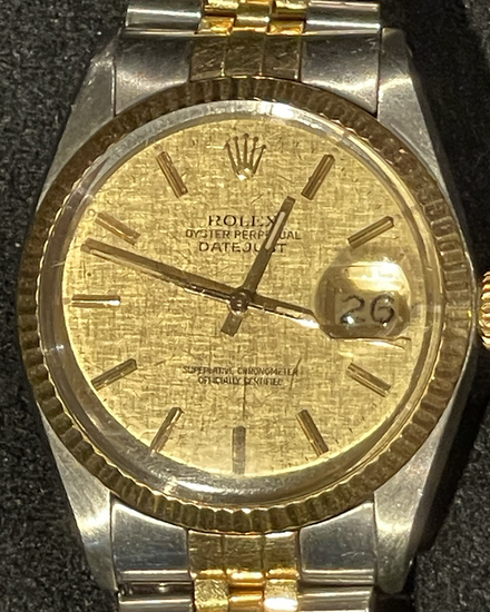 1987 Rolex Datejust 36MM Champagne "Linen" Dial Two-Tone Jubilee Bracelet (16013)