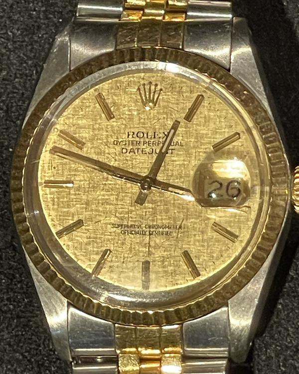 1996 Rolex Datejust 36MM Champagne "Linen" Dial Two-Tone Jubilee Bracelet (16233)