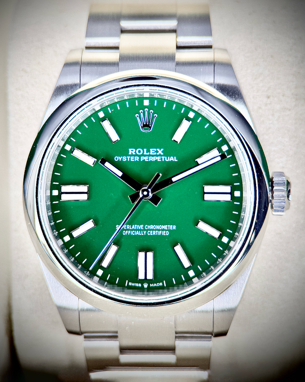 No Reserve - 2025 Rolex Oyster Perpetual 41MM Green Dial Oyster Bracelet (134300)