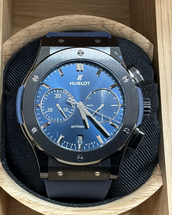 Hublot Classic Fusion 45M Blue Dial Rubber Strap (521.CM.7170.RX)